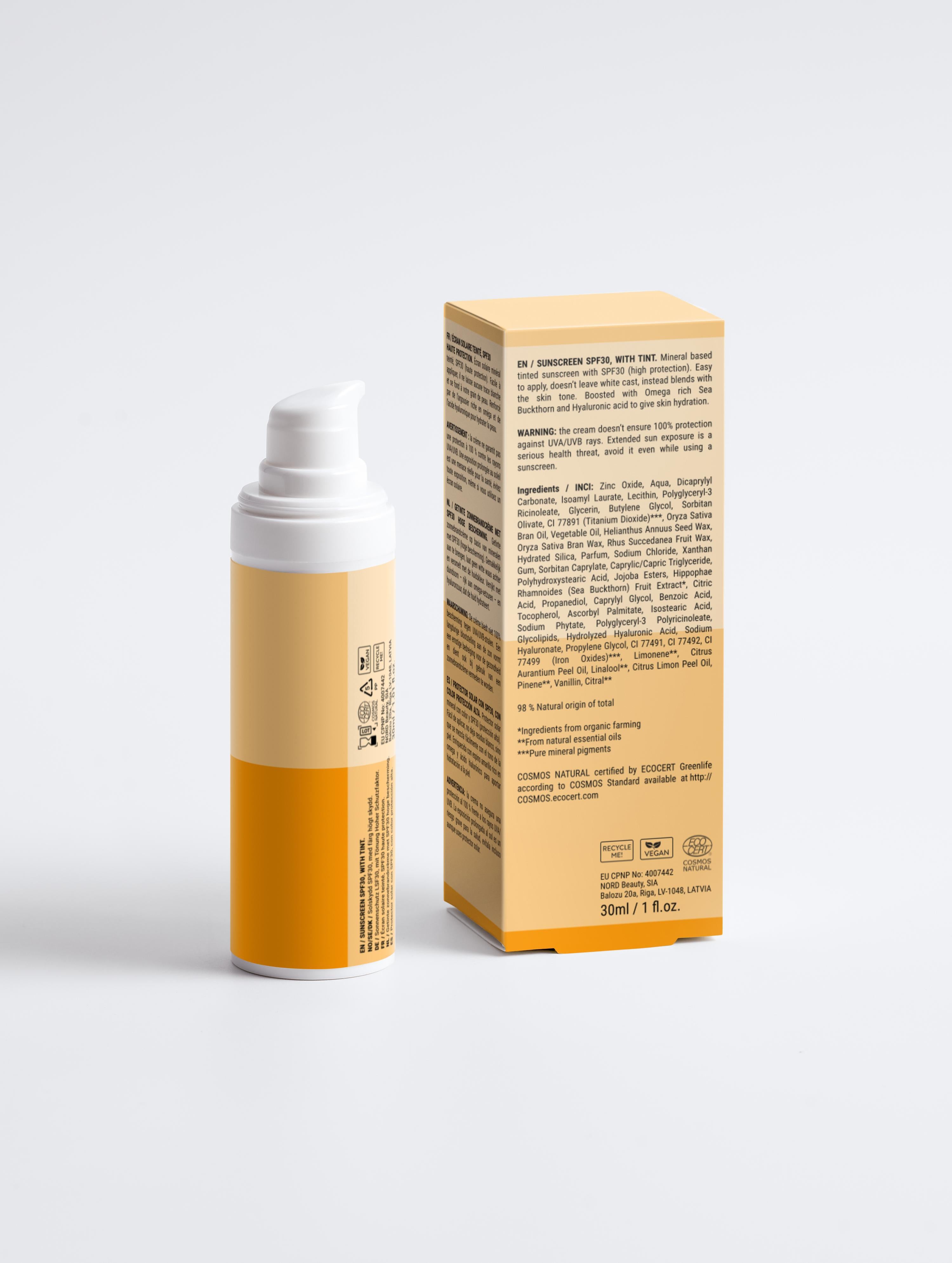 Sunscreen SPF30, with tint